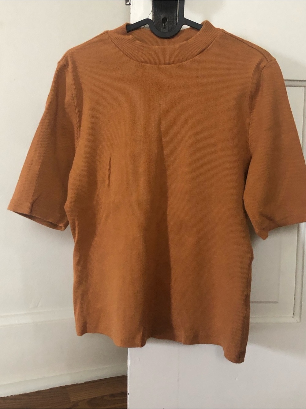 Maeve by Anthropologie Mock Neck Burnt Orange Top